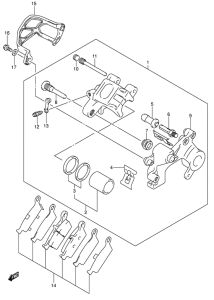 RM125 Задний суппорт