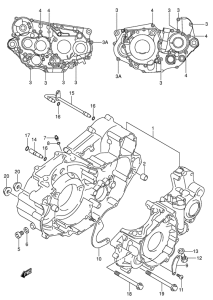 DR-Z400 Картер двигателя