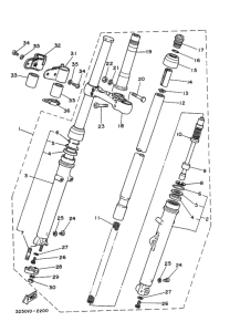 TY175 Front fork assy(ur silv