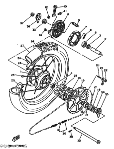 XT350 Rear wheel complete assy