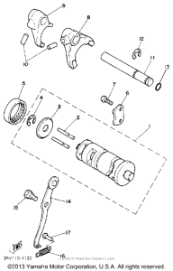 PW80D Shift cam - fork