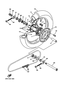 WR250F Rear wheel complete assy