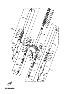 YP125E Вилка передней оси