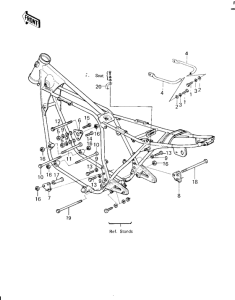 KZ650 Рама ,крепежные детали