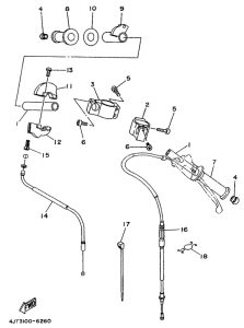 TZ125 Steering handle. cable