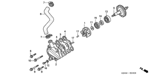 CR125R Водяная помпа