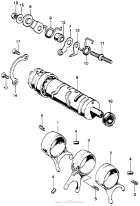 CL175 Gearshift fork + drum