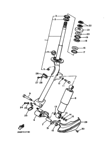 XC180 Front fork assy(ur silv