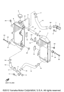 YZ450FDW Радиатор и Патрубки