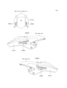 KLE650 Наклейки (черные)