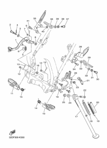 WR250R Support & repose pied