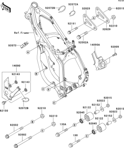KX125 Рама ,крепежные детали