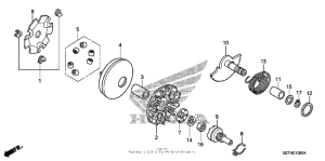 CHF50 Drive face + kick starter spindle