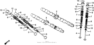 CB900 Распределительный вал и клапана