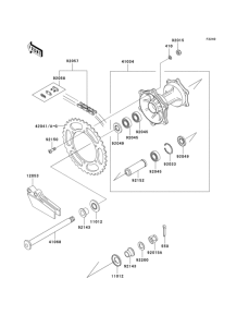 KX125 Задняя ступица колеса