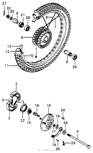 MT125 Переднее колесо