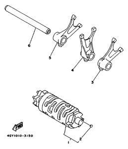 TT250R Shift cam. fork