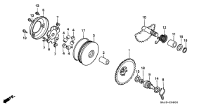 NE50 Drive face / kick starter spindle