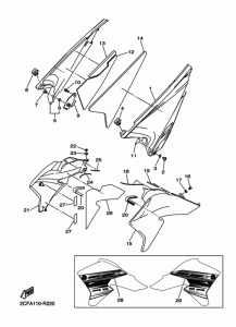 WR250R Боковые обтекатели