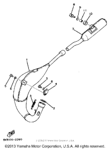 YZ100J Выхлопная система