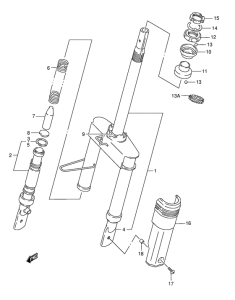 AE50 Вилка передней оси