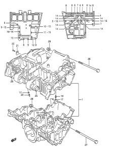 GSF400 Картер двигателя