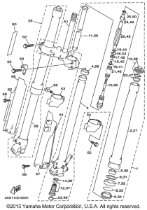 YZ125H1 Передняя вилка