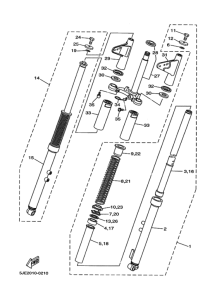 YB-1 Front fork assy(ur silv