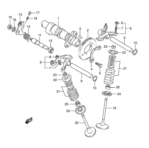 DR800 Распределительный вал-клапаны
