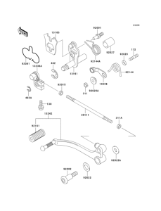 KLE500 Механизм переключения передач