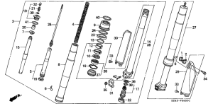CR125R Вилка передней оси