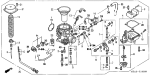 VTX1300S Carburetor assy