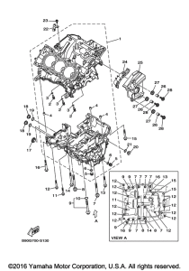 XSR900 Картер двигателя