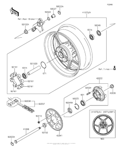 ZR1000 Заднее колесо и цепь