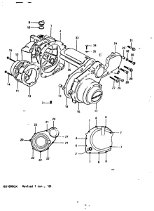GS1000 Crankcase cover ass`y  (v