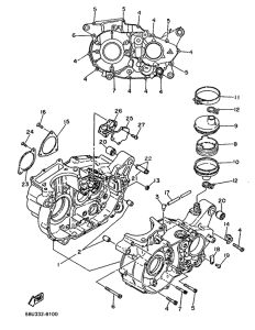 XT500 Картер двигателя