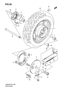 VZ800 Rear wheel complete assy