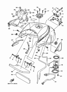 FZ09 Топливный бак