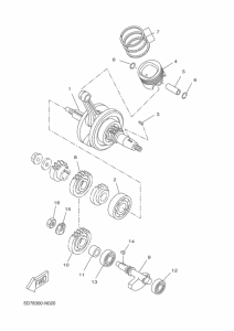 MT125 Crankshaft & piston