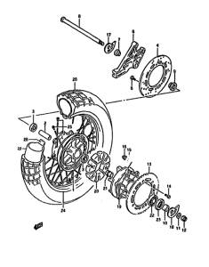 DR650 Rear wheel complete assy