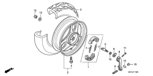 NVS50 Rear wheel complete assy