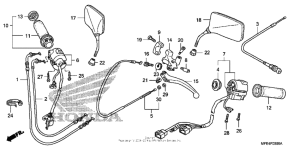 VT750C2 Handle lever + switch + cable