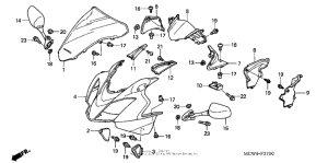 VFR800 (ABS) Верхний обтекатель