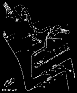CW50RS Рулевой рычаг и кабель
