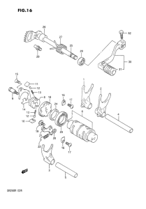 DR250 Переключение передач