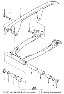YDS5 Rear arm and chain case