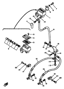 RD350LC Главный тормозной цилиндр