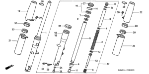 VT750C2 Вилка передней оси