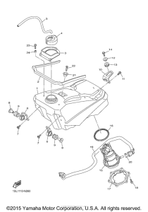 YZ250FFW Топливный бак