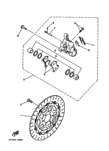 TDR250 TDR250A Передний суппорт